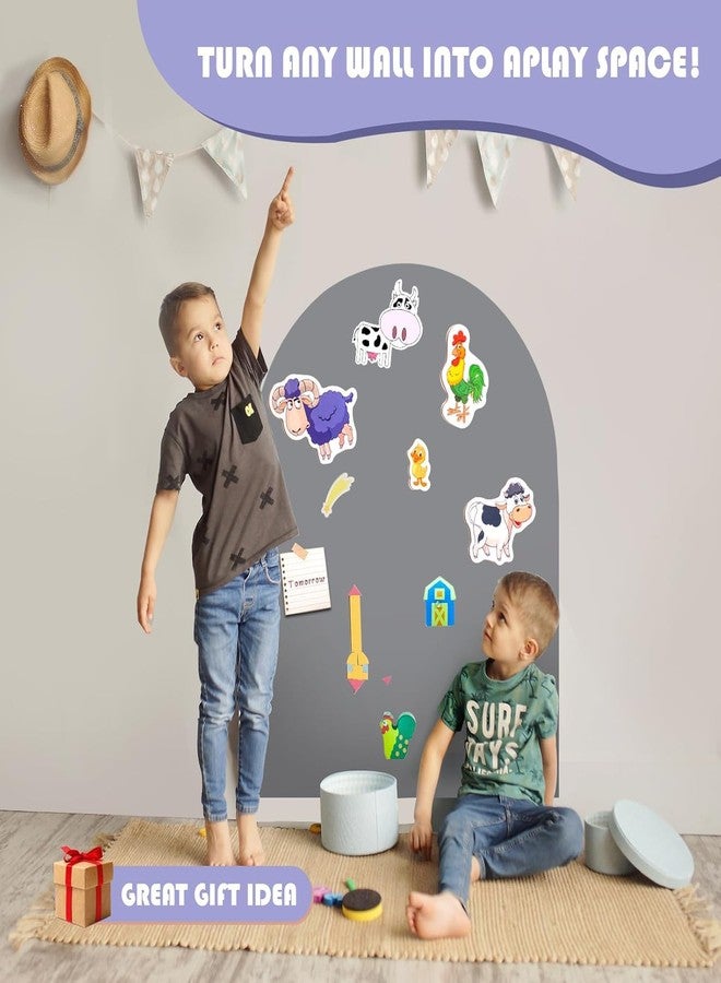 Warasee Magnetic Wall Decal Arch, 15'' x 31'' Magnetic Chalk Board Sticker for Kids, Playroom, Home (Light Gray) - Image 2